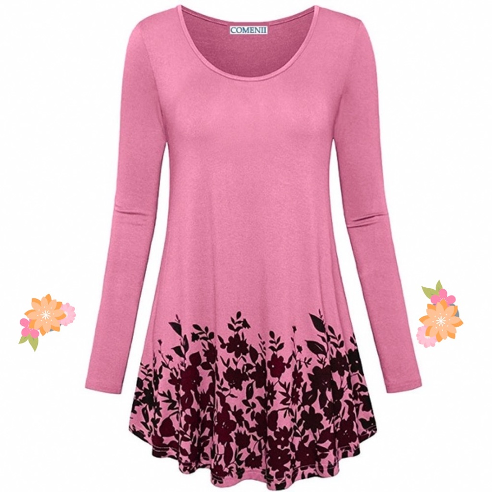 COMENII TUNIC WITH FLORAL ACCENTS